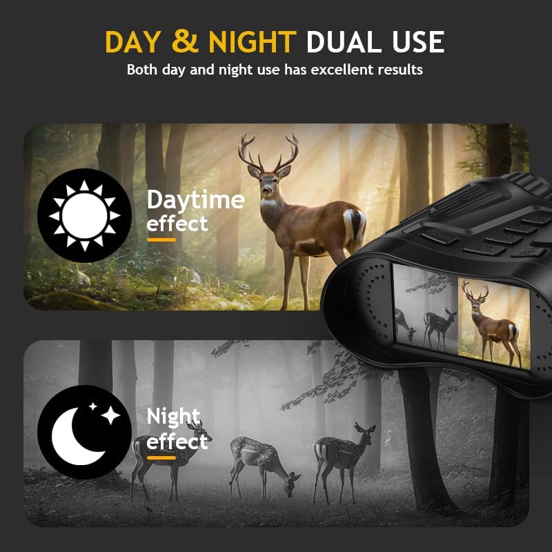 Tizycod Night Vision Binoculars for Adults, 4K HD Night Vision Goggles with Video Recording, Gift for Men, Boys, Father's Day, Christmas for Outdoor Night Adventure, Wildlife Watching - Image 3